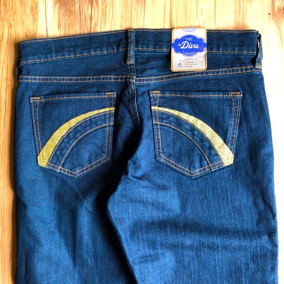 🆕 OLD NAVY Diva Jeans Low Rise Blue Denim Size 6 - Picture 3 of 16